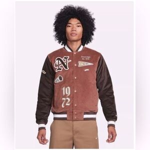 NWT Nike Therma Fit Varsity Jacket, Men’s Sz Medium, Brown